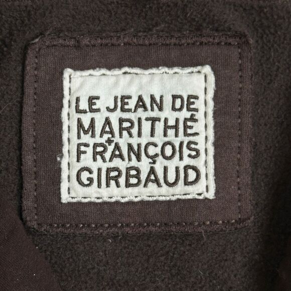 Y2K Marithé + François Girbaud Sample Brown Deconstructed Zip Hoodie L Rare - Picture 8 of 13